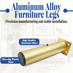 Set of 4 Aluminum Alloy Furniture Legs 7 Inch Height, 1.5 Inch Diameter - Image 3