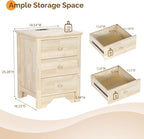 Bonnlo Solid Wood Nightstand Unfinished - Image 2
