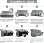 TAOCOCO Recliner Sofa Covers 8-Pieces Stretch Large Couch Covers - Image 6