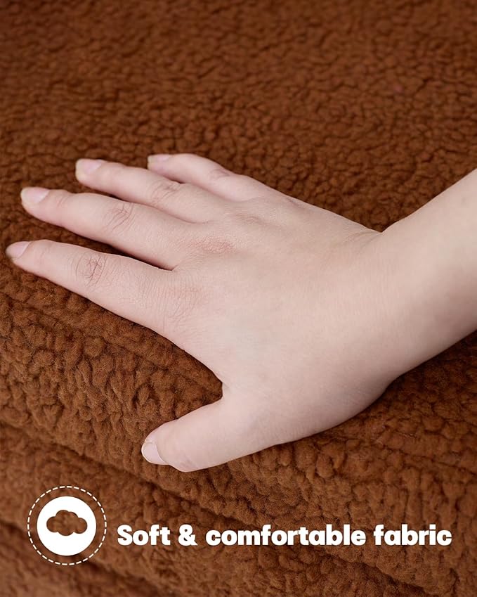 MOONBEEKI 2-in-1 Foldable Toddler Couch, Soft Sherpa Fabric - Image 5