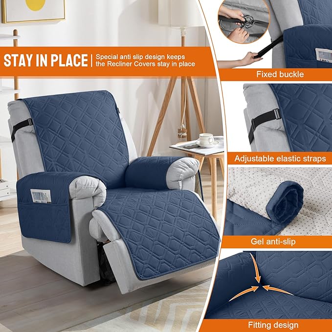 VANSOFY 100% Waterproof Recliner Chair Covers, Recliner Cover Non-Slip Dog - Image 3
