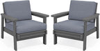 SERWALL HDPE Outdoor Furniture Set, 2 Piece All Weather Wood-Like Outdoor Sofa by SERWALL