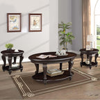 Round End Table for Living Room, Solid Wood Sofa Side Table - Image 7