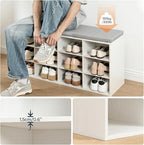 HOOBRO Shoe Storage Bench with Cushion, 39.4" L Entryway Bench with 12 Cubbies - Image 5