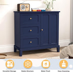 HLR Accent Cabinet with 3 Drawers and Door, Wooden Storage Cabinet with Shelves - Image 5