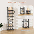 LANTEFUL Tall Shoe Rack 7 Tier Narrow Shoe Shelf Storage - Image 5