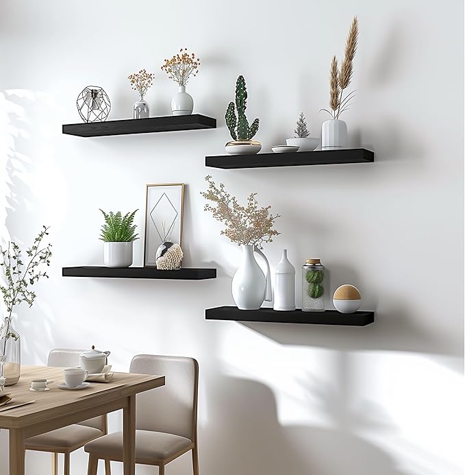 YYWUOJJ Wood Floating Shelves for Wall Decor, Rustic Wall Shelves for Bedroom - Image 6