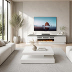2-Piece Modern Living Room Table Set, Includes High Gloss 70" Fireplace TV - Image 2