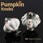 Ivory Pumpkin Knobs 6 Pack Ceramic Cabinet Knobs Vintage Drawer Pulls - Image 5