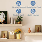 Oak Floating Shelves for Wall, Kitchen & Living Room Decor Display, for Plants - Image 6