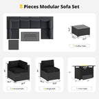 Aoxun Patio Furniture Set with Fire Pit Table, 8 Piece Outdoor Sectional Sofas - Image 7