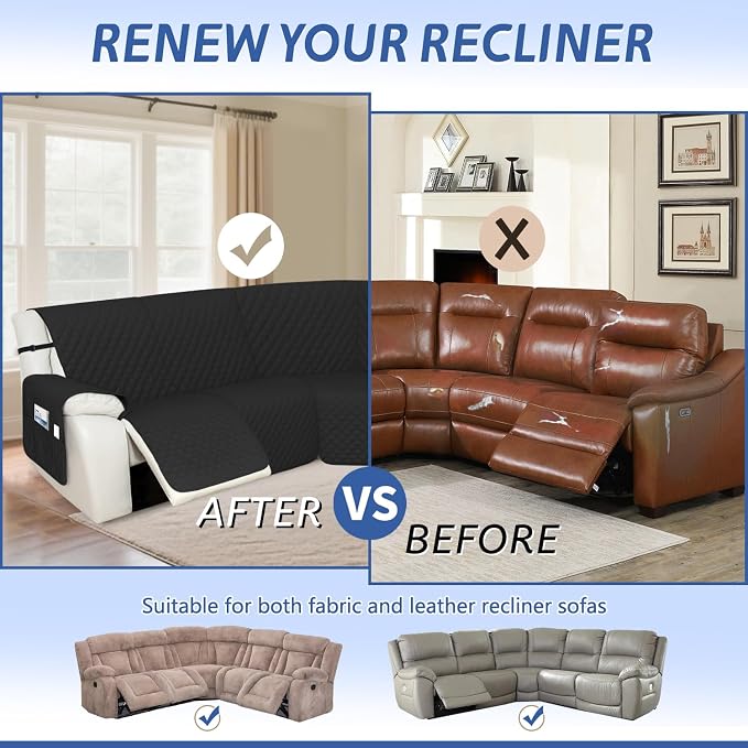 Arfntevss Recliner Sectional Couch Covers 1OO% Waterproof L Shape Sofa Cover - Image 6