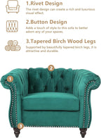 Living Room Chair, Modern Velvet Chesterfield Sofa Chair, Mid Century Single - Image 6