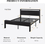 SHA CERLIN 14 Inch Full Size Metal Platform Bed Frame - Image 2