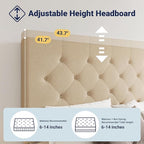 Allewie Upholstered King Size Platform Bed Frame - Image 4