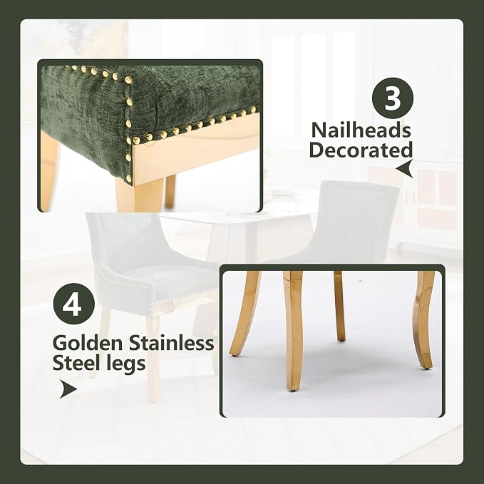 Upholstered Dining Chairs Set of 6, Modern Fabric Side Chairs - Image 6