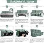 TAOCOCO Recliner Sofa Covers 8-Pieces Stretch Large Couch Covers - Image 6
