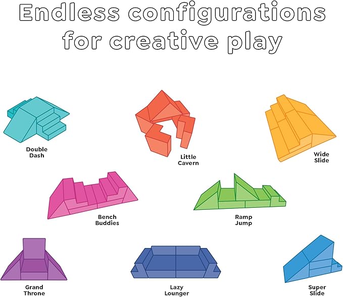 Yourigami Kids and Toddler Play Gym, Playroom Couch Set, Durable Modular Design - Image 3