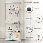 Display Cabinet with Glass Door and Lock, 5-Shelf Curio Cabinets with 5mm - Image 5