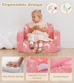 Kids Couch, 2-in-1 Soft Toddler Couch Fold Out - Image 7