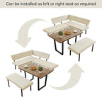 HIPIHOM 3-Piece Corner Dining Table Set - Image 4