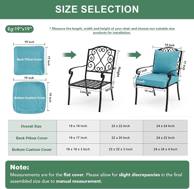 Summsun Faux Linen Outdoor Chair Cushions, Water Resistant Backrest and Deep - Image 7
