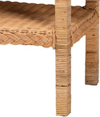 HomeStock Bohemian Side TableRattan & Wood Accent TableHoney Finish26 x 16 x 25 - Image 4