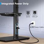 AX WABER Floor TV Stand with Power Outlet& Shelf, Universal TV Stand Mount - Image 2