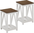 ChooChoo Farmhouse End Table, Rustic Vintage End Side Table by ChooChoo