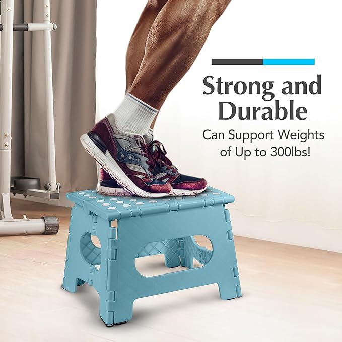 Handy Laundry Folding Step Stool 9 Inch – Sturdy Plastic Foldable Step Stool - Image 4