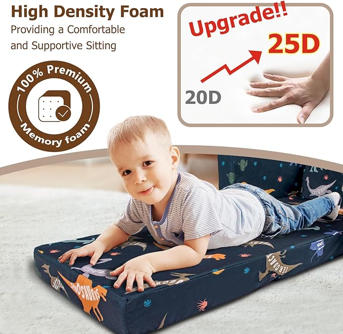 Kids Couch, 2-in-1 Kids Fold Out Couch, Convertible Kid Sofa to Lounger - Image 5