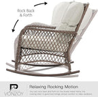 Patio Furniture Set 3 Pieces, Rocking Bistro Set - Image 3
