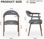 DUMOS Dining Chairs Set of 4, Linen Fabric Upholstered Kitchen Side Chairs - Image 2