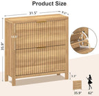 YOMILUVE Shoe Cabinet Storage for Entryway, Fluted Shoe Cabinet - Image 3