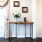 WELLAND Cedar Wood Live Edge Console Table 13" D x 42" W x 33" H Writing Desk by WELLAND