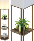 SUNMORY Floor Lamp with Shelves, Modern Square Shelf Lamps, Display Shelf - Image 7