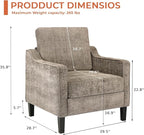 TLSUNNY Mid-Century Accent Chair, Modern Upholstered Chenille Armchair & Padded - Image 2