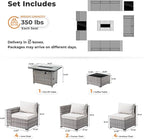 ovios 13 Pieces Patio Furniture Set, Outdoor Wicker Sectional Sofa - Image 8