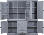 VilroCaz Freestanding Large Kitchen Pantry, Wooden Kitchen Organizers and - Image 4
