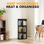 SpaceAid 3 Tier Rotating Bookshelf Tower, Spinning Bookcase Lazy Susan - Image 6