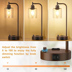 Innqoo Industrial Table Lamps for Bedrooms Set of 2 - Image 2