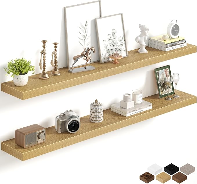 Fun Memories 55Inch Long Floating Shelves, 8 Inch Deep Shelves by FunMemories