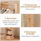 WoodsWhisper Full Length Mirror Coat Rack Solid Wood Floor Mirror 66"x12" Full - Image 8