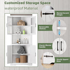GarveeHome Tall Corner Cabinet, Farmhouse Corner Storage Cabinet - Image 5
