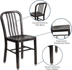 Flash Furniture Commercial Grade Black-Antique Gold Metal Indoor-Outdoor Chair - Image 4