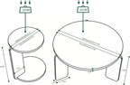 GDFStudio Round Nesting Coffee Table Set of 2, Modern Wooden Accent Side Table - Image 2