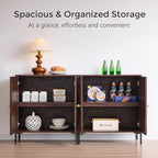 IFBUY Modern Sideboard Buffet Cabinet, 123.5" W Fluted Arched Buffet Cabinet - Image 3
