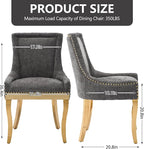 Upholstered Dining Chairs Set of 2, Modern Fabric Side Chairs - Image 3