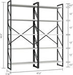 Shintenchi 2-Tier Bookshelf: Tall Industrial Bookcase - Image 2