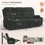 RV Loveseat Recliner Sofa, Massage Wall Hugger 3-Seater Recliners Couch - Image 2